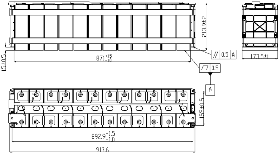 EVE 280Ah 38.4V 1P12S BM-12-38.4-280 LiFePO4 battery model dimension