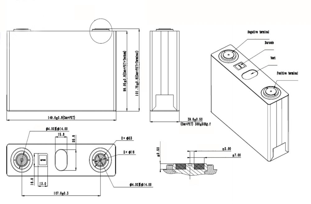 GFB 50AH dimension