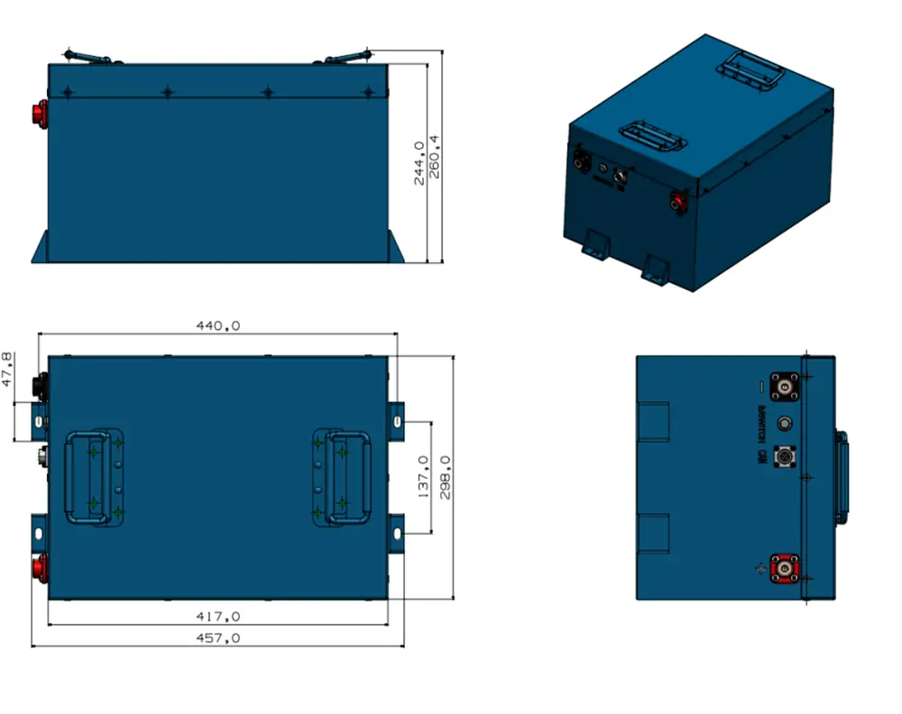 51.2V 105Ah LiFePO4 Battery Pack Dimension