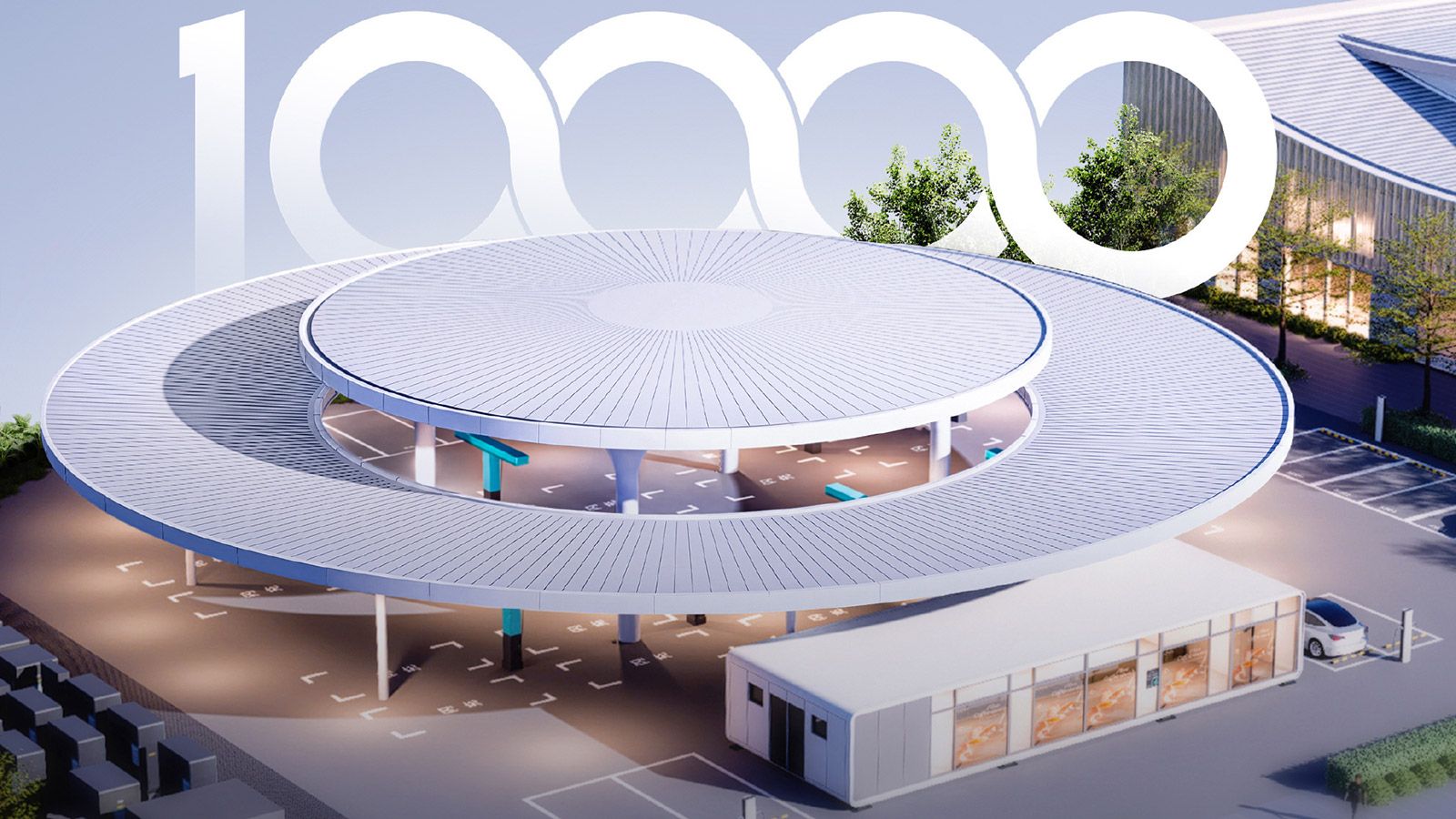 A rendering of BYD's Longhua flagship flash-charging station in Shenzhen, where the company will mark the completion of its 10,000th station on August 28, 2026. A rendering of BYD's Longhua flagship flash-charging station in Shenzhen, where the company will mark the completion of its 10,000th station on August 28, 2026.