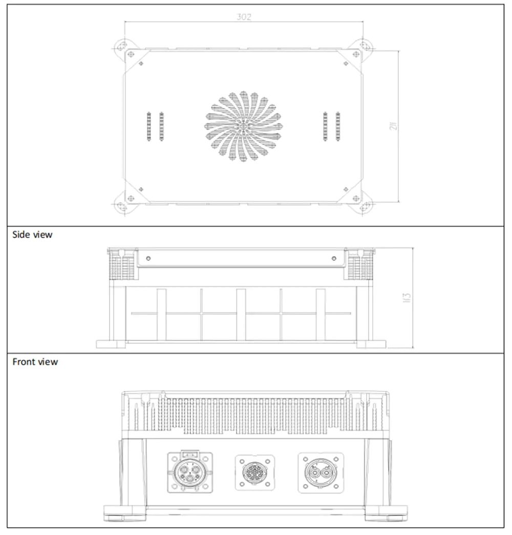 RA6P6 series charger dimensions