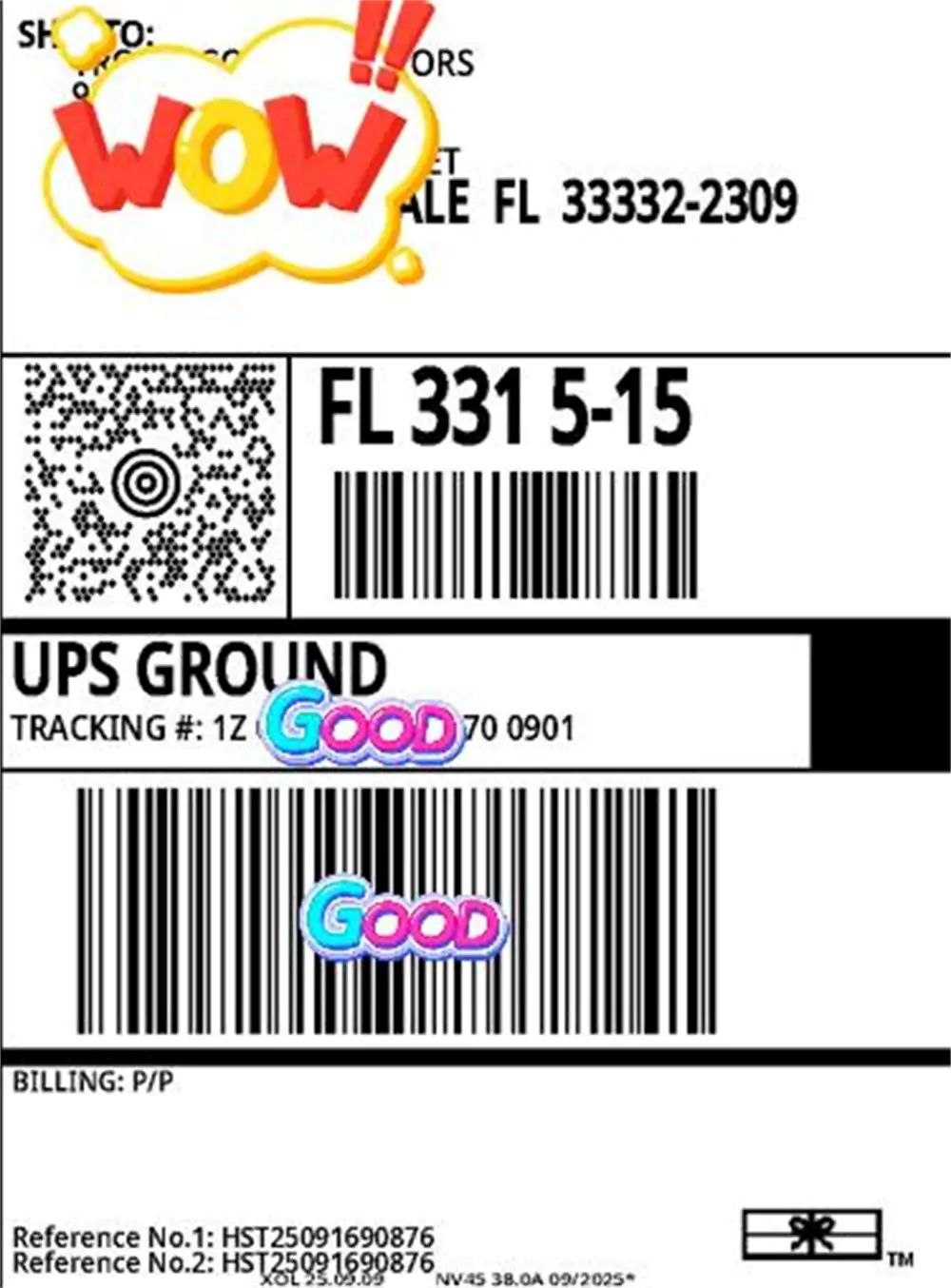 UPS shipping label