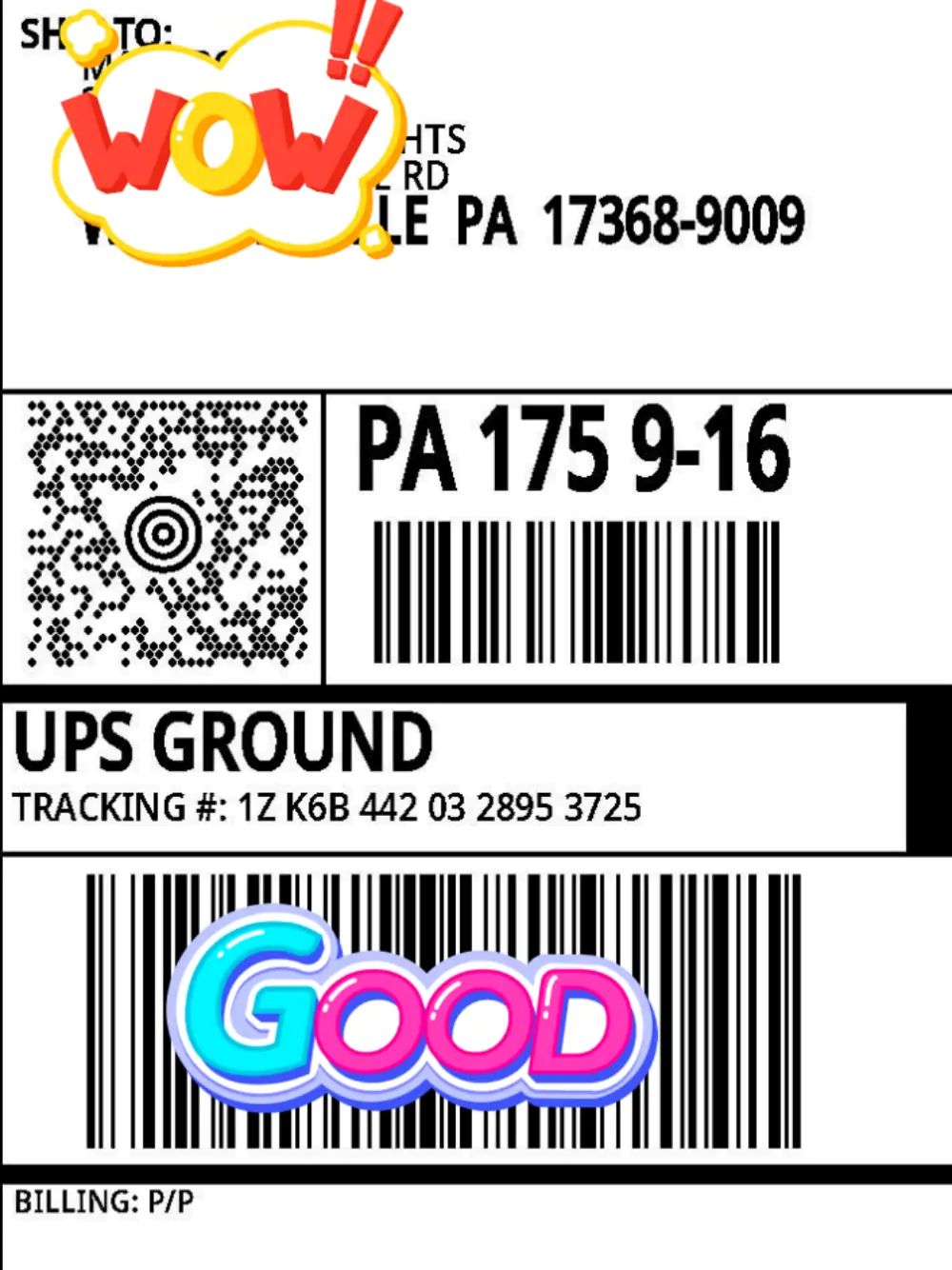 UPS shipping label UPS shipping label